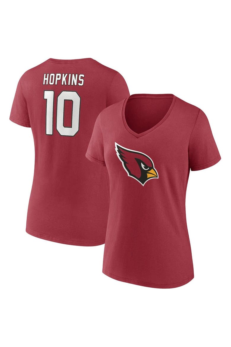 Women's Fanatics Branded DeAndre Hopkins Cardinal Arizona Cardinals Player Icon Name & Number V-Neck T-Shirt, Main, color, Cardinal