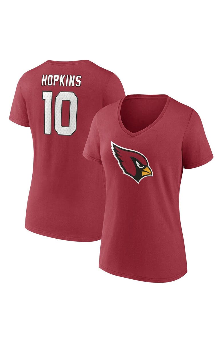 FANATICS Women's Fanatics Branded DeAndre Hopkins Cardinal Arizona Cardinals Player Icon Name & Number V-Neck T-Shirt, Main, color, Cardinal