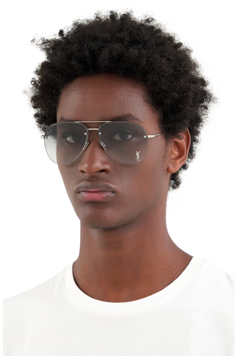 59mm Aviator Sunglasses, Alternate, color, SILVER