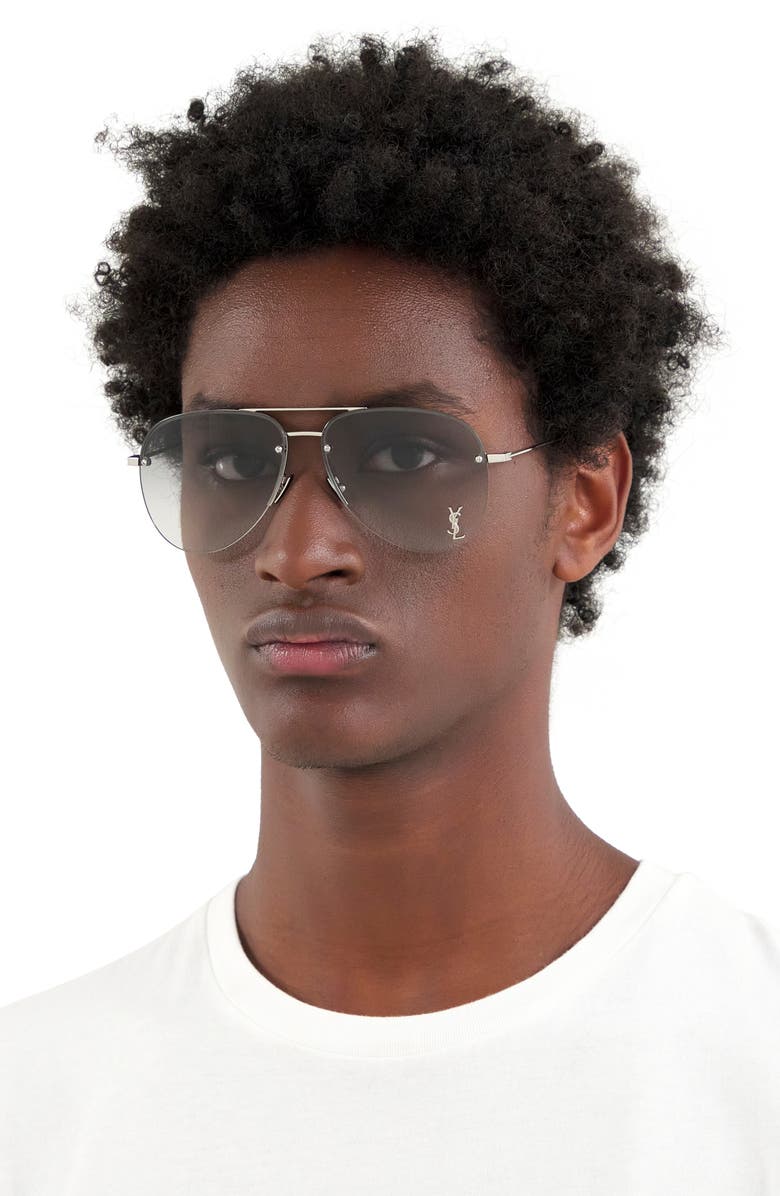 Saint Laurent 59mm Aviator Sunglasses, Alternate, color, 