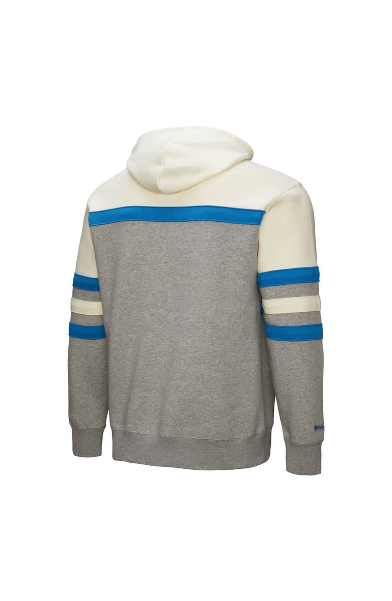 Mitchell & Ness Men's Mitchell & Ness  Heather Gray Detroit Lions Head Coach Vintage Logo Pullover Hoodie, Alternate, color, 