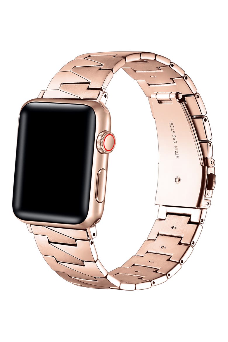 Stainless Steel Apple Watch® Watchband, Alternate, color, ROSE GOLD