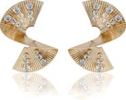 BCBG Generation BCBGeneration Sculpted Fan Crystal Earrings