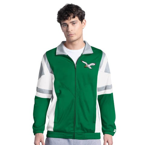 Men's Starter  Green Philadelphia Eagles Contender Vintage Logo Full-Zip Track Jacket