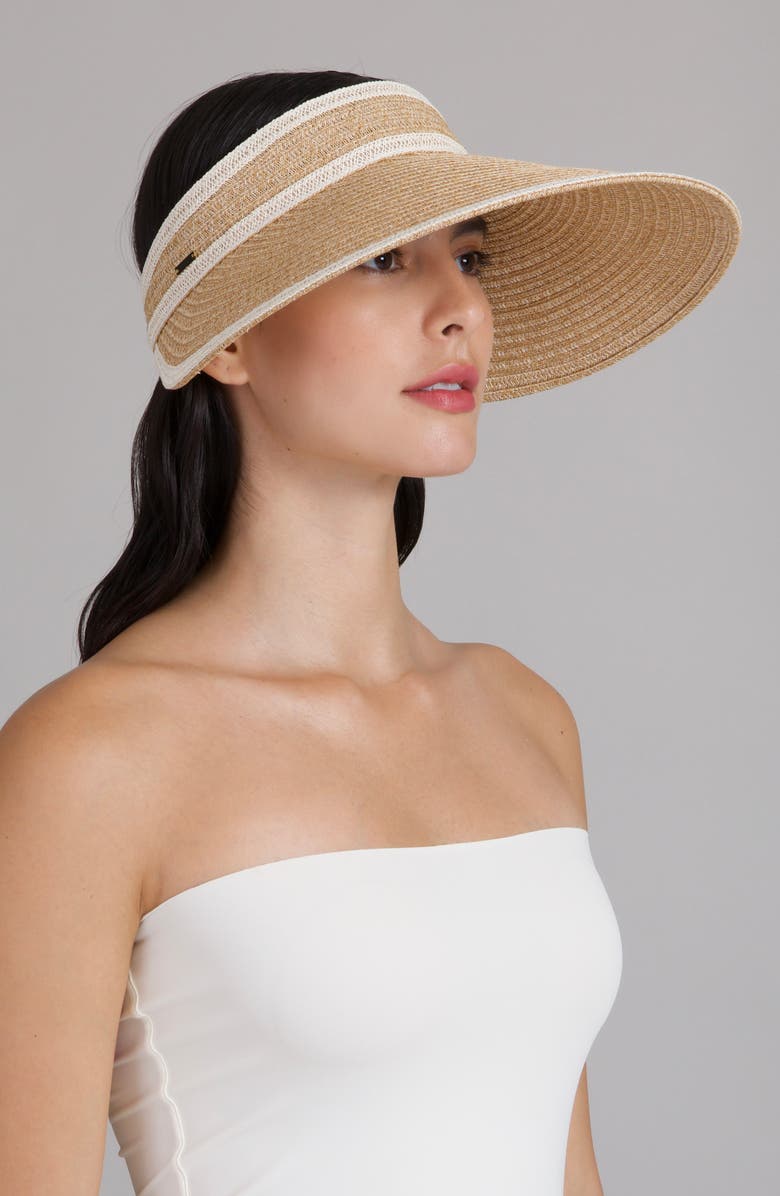 Eugenia Kim Trixie Wide Brim Packable Visor, Alternate, color, Sand