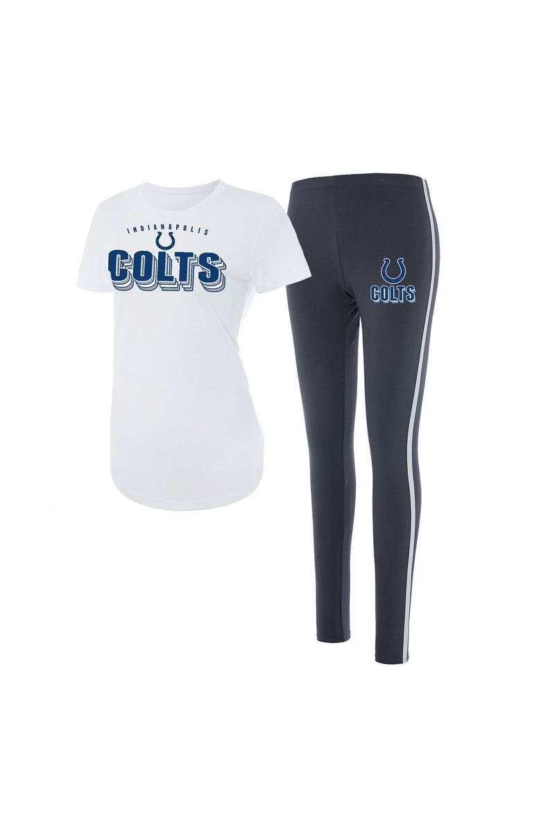 CONCEPTS SPORT Women's Concepts Sport White/Charcoal Indianapolis Colts Sonata T-Shirt & Leggings Set, Main, color, 