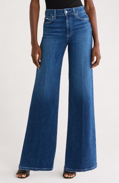 PAIGE Anessa High Waist Wide Leg Jeans (Petite)