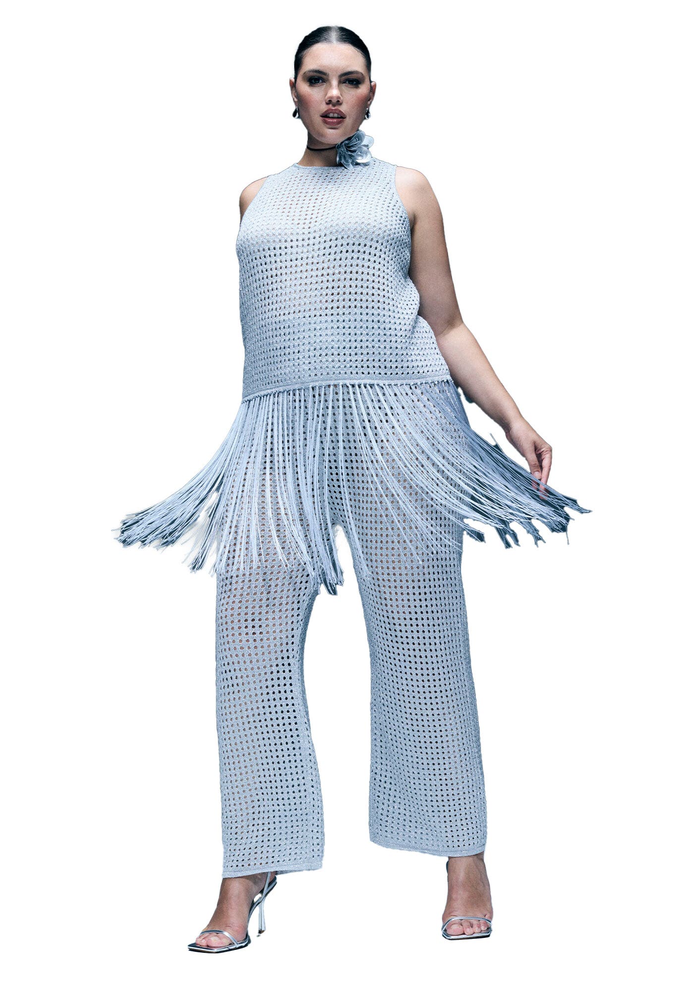 Metallic Crochet Pant