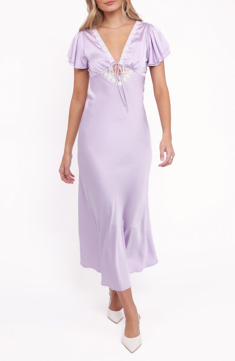 Petal & Pup Devine Satin Maxi Dress, Main, color, 