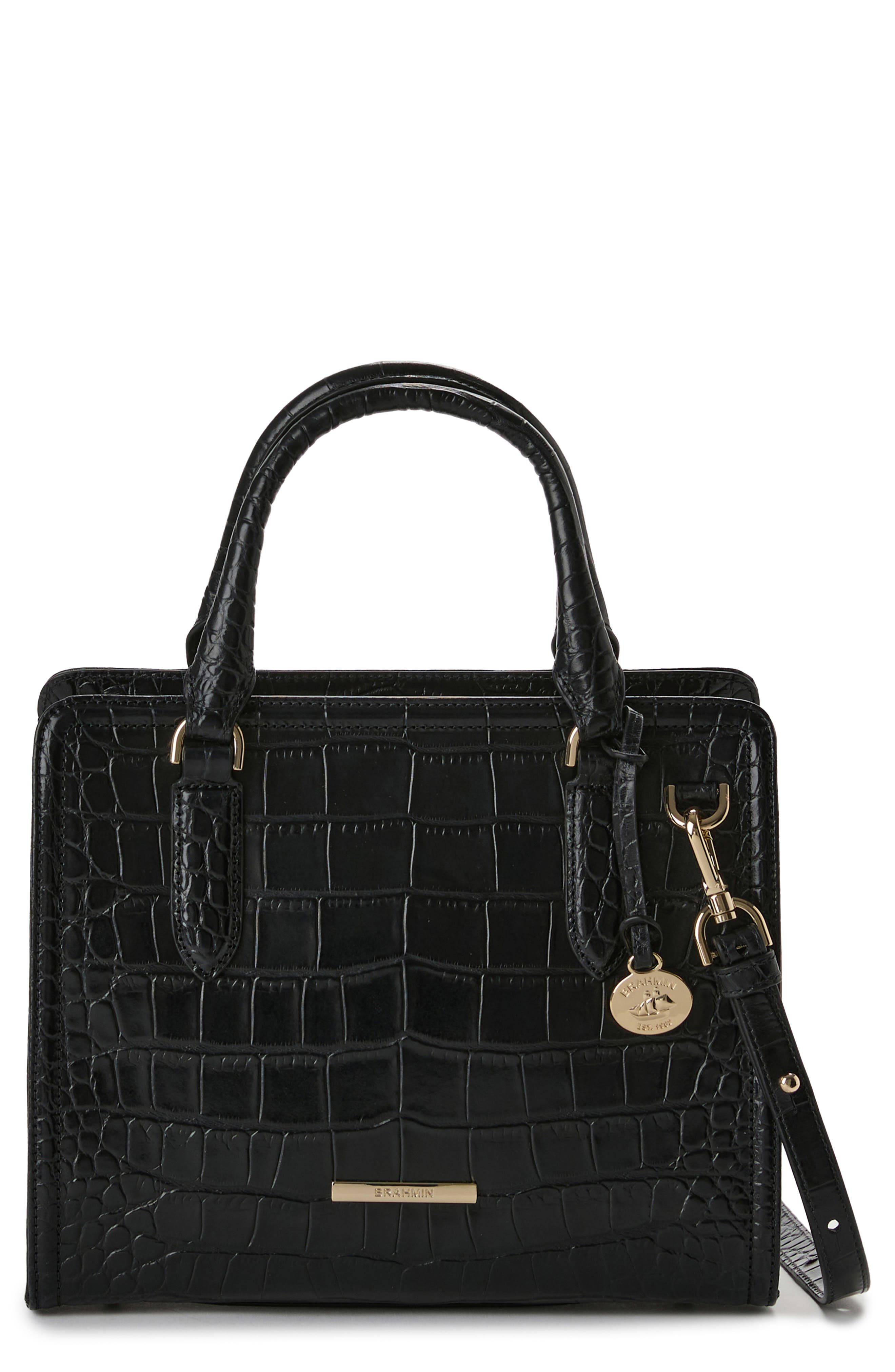 Brahmin Cami Embossed Leather Satchel, Main, color, 