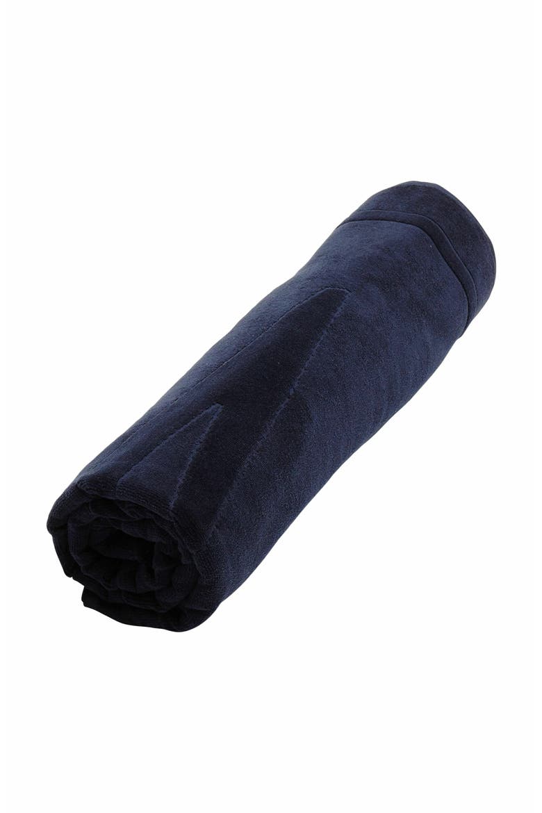 Organic Cotton Solid Jacquard Towel, Main, color, BLEU MARINE