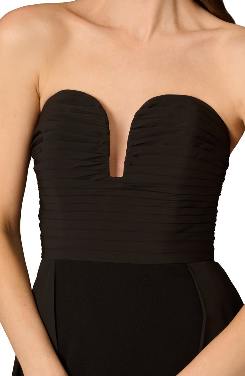 Aidan Mattox by Adrianna Papell Strapless Crepe Ballgown, Alternate, color, 