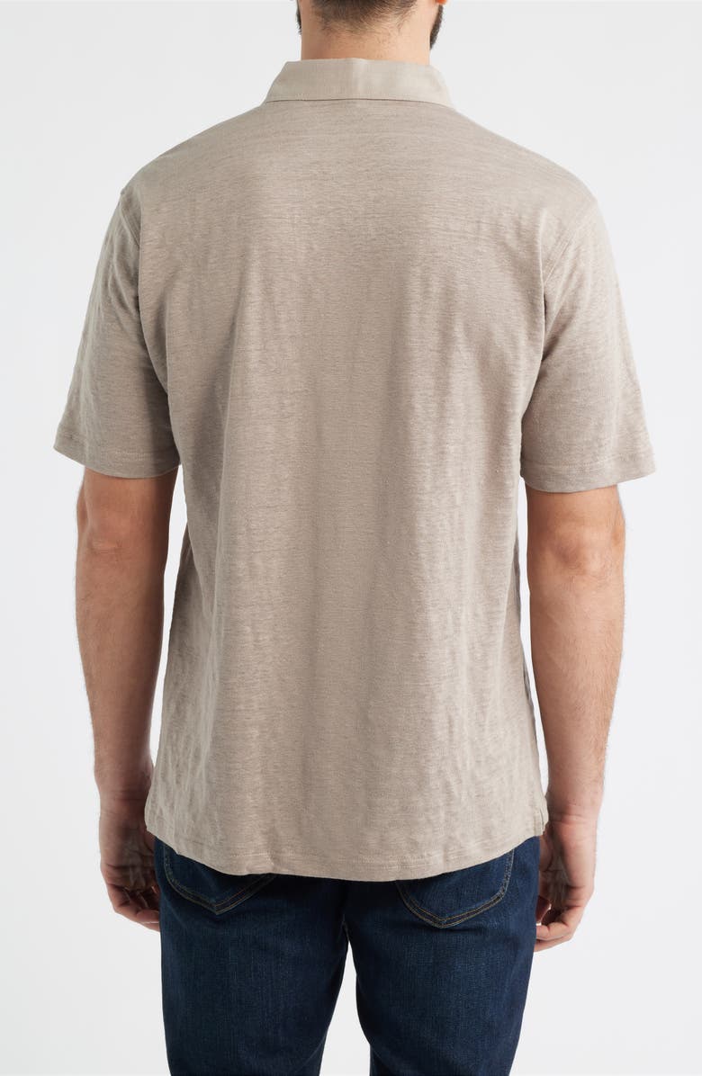 Peter Millar Asinto Tailored Fit Slub Linen Polo, Alternate, color, Biscotti