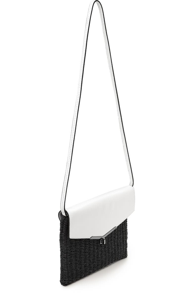 Botkier Valentina Straw & Leather Envelope Clutch, Alternate, color,