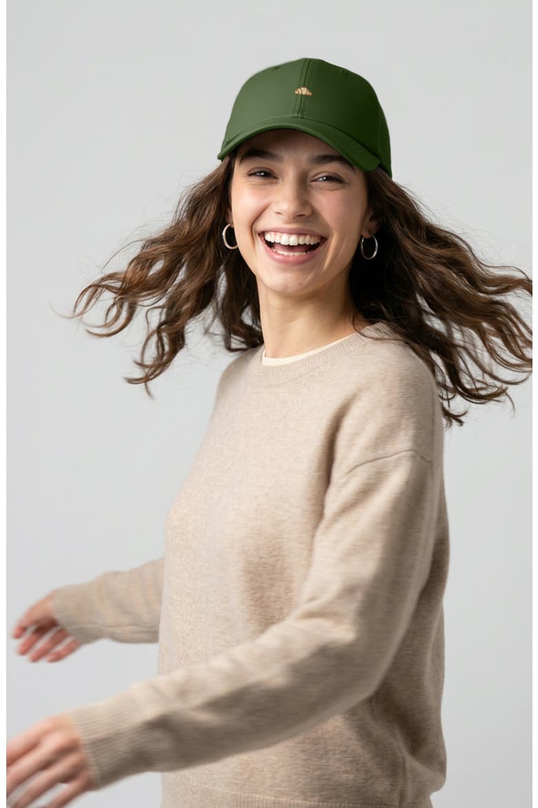 Croissant Dad Cap, Alternate, color, Olive