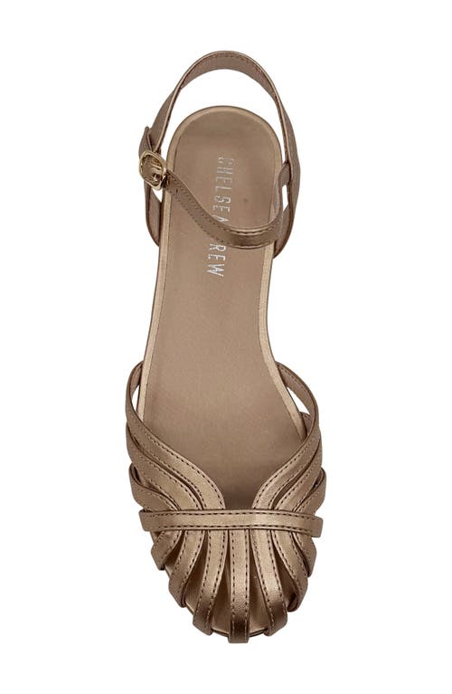 Chelsea Crew Cage Ankle Sandal In Gold Pu