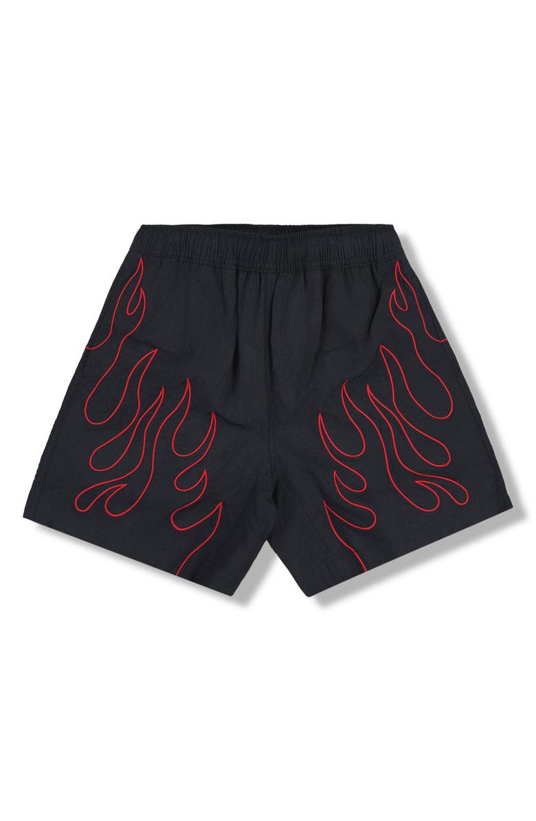 PLEASURES Fiery Nylon Running Shorts, Alternate, color,