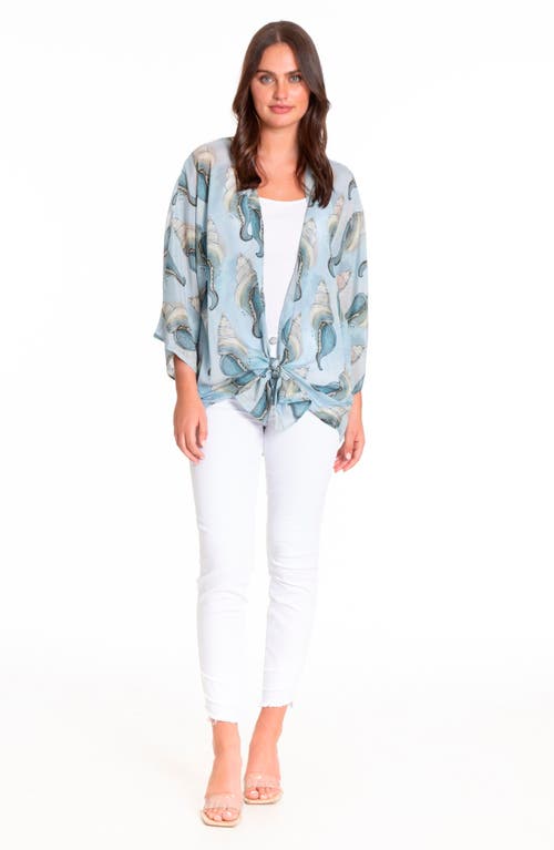 Apny Urban Seashells Jacket In Light Blue Multi