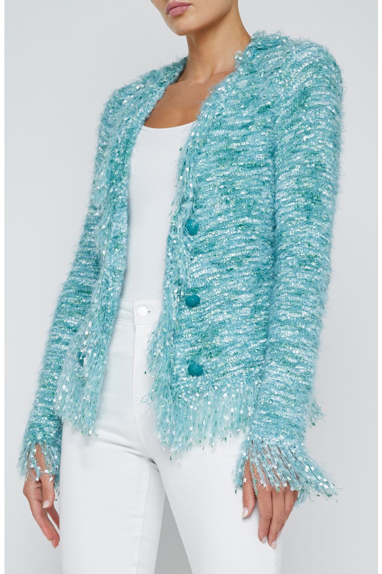 Knit Cardigan, Alternate, color, JADE MULTI