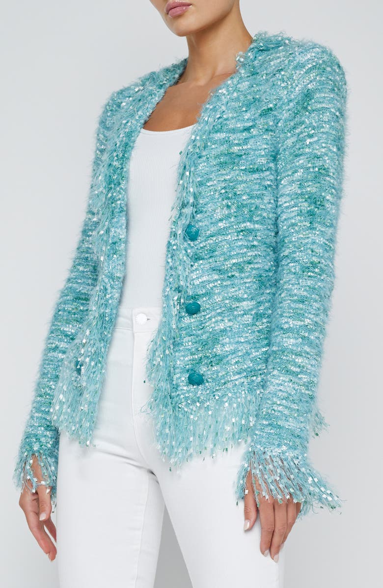 L'AGENCE Knit Cardigan, Alternate, color, Jade Multi