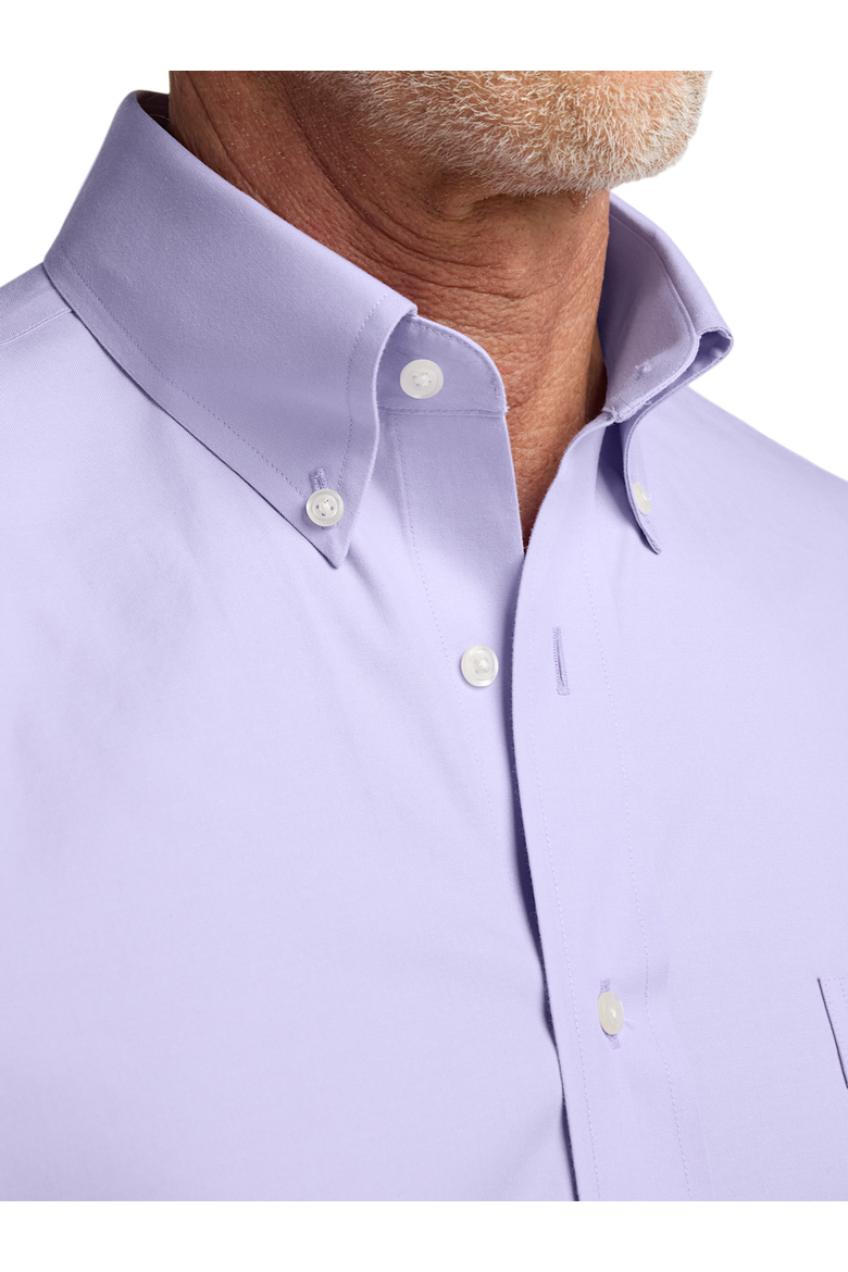 Non-iron Cotton Pinpoint Solid Button Down Collar Dress Shirt, Alternate, color, Lavender