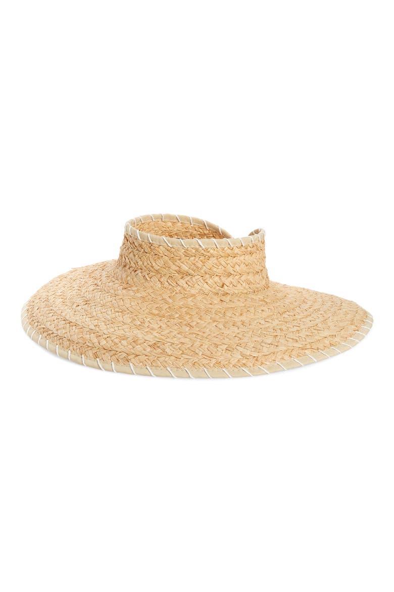 Del Mar Packable Straw Visor, Main, color, NAT