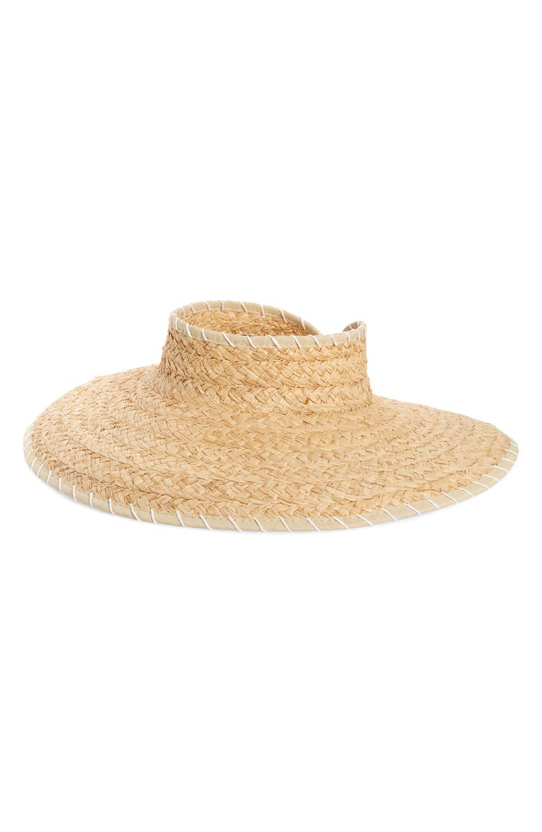 LSPACE Del Mar Packable Straw Visor, Main, color, Nat