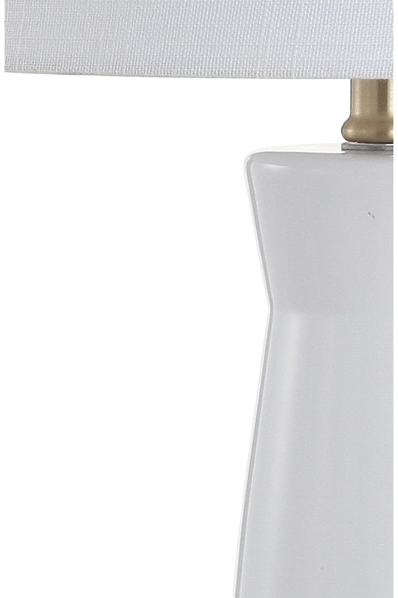 Hartley 29" Ceramic Column LED Table Lamp, Alternate, color, White/brass gold