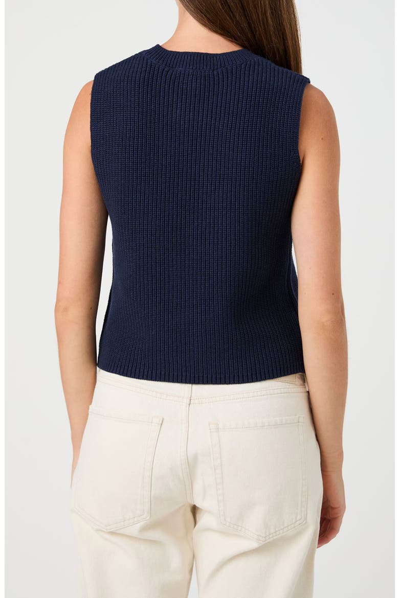 Mozart Cotton Sweater Vest, Alternate, color, NAVY