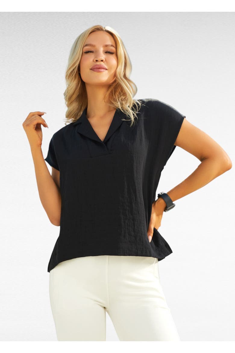 Camp Shirt Linenette, Main, color, Black