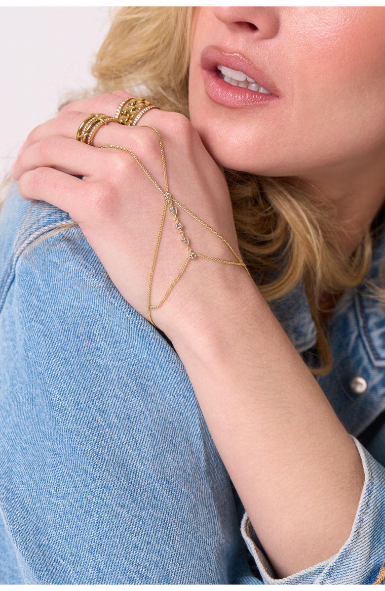 Electric Picks Runaway Hand Chain, Alternate, color, Gold