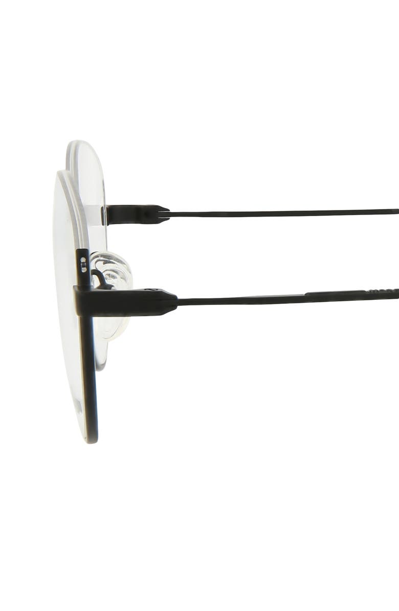 McQueen 50mm Core Half Rim Optical Glasses, Alternate, color, Black Black Transparent