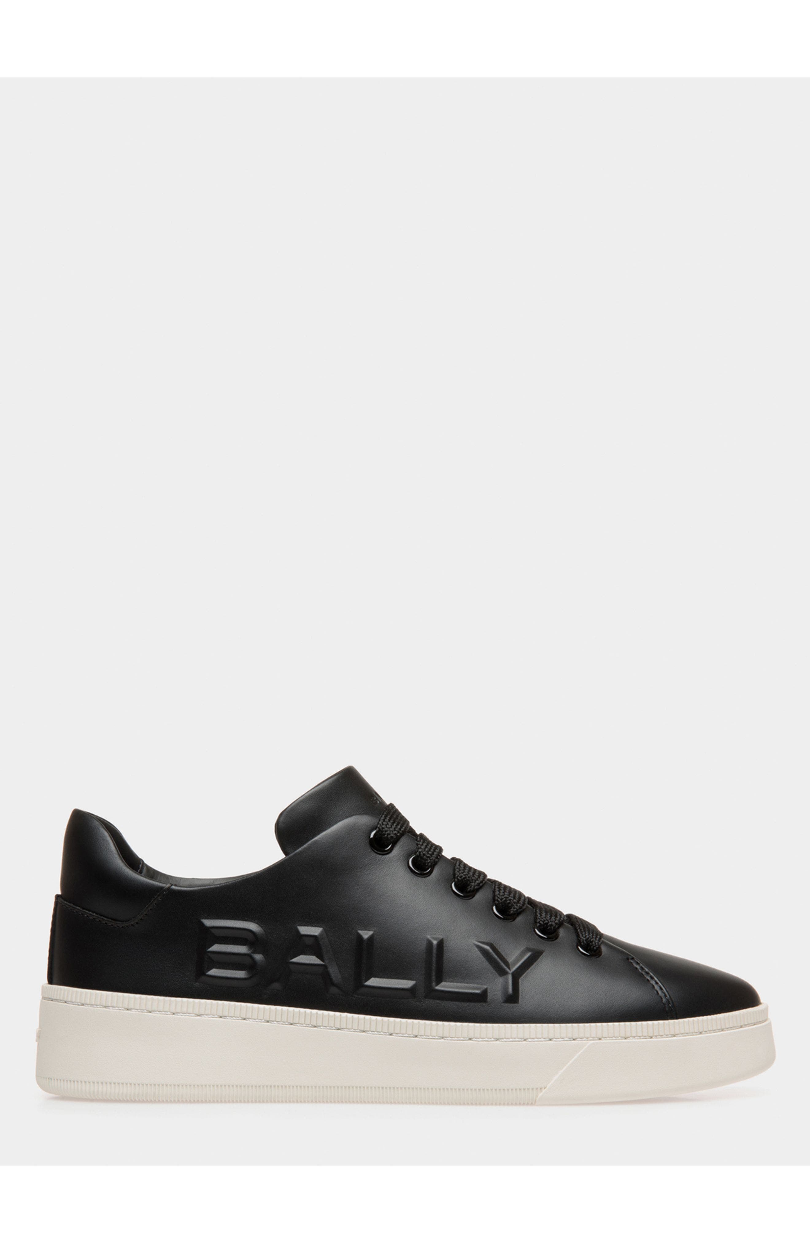 Bally Plain Leather Raise Sneaker, Main, color, Black