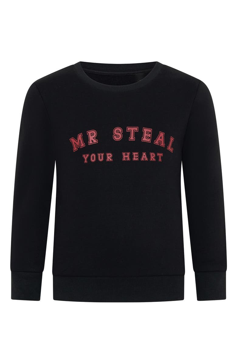 dot australia Kids' Mr Steal Hearts Sweatshirt, Alternate, color, Black