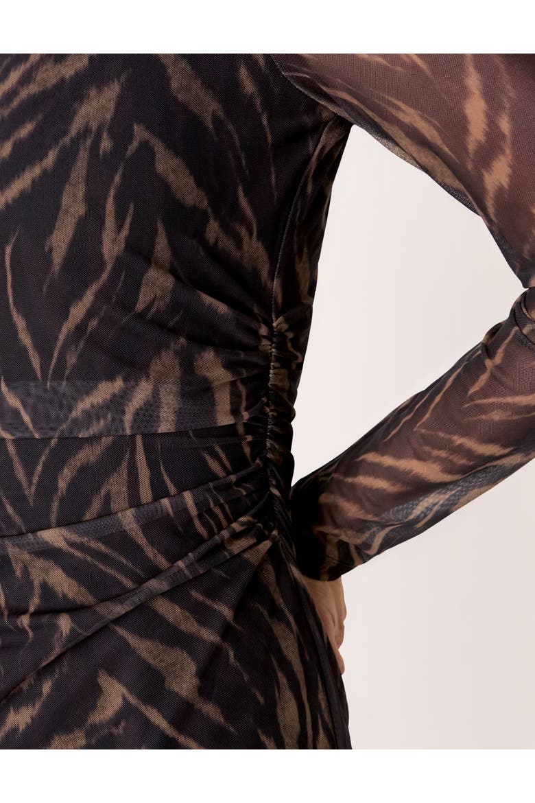 Abstract Zebra Mesh Dress, Alternate, color, Black/Multi