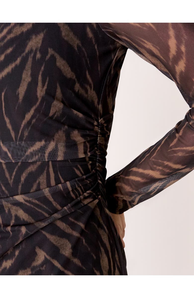 Whistles Abstract Zebra Mesh Dress, Alternate, color, Black/Multi