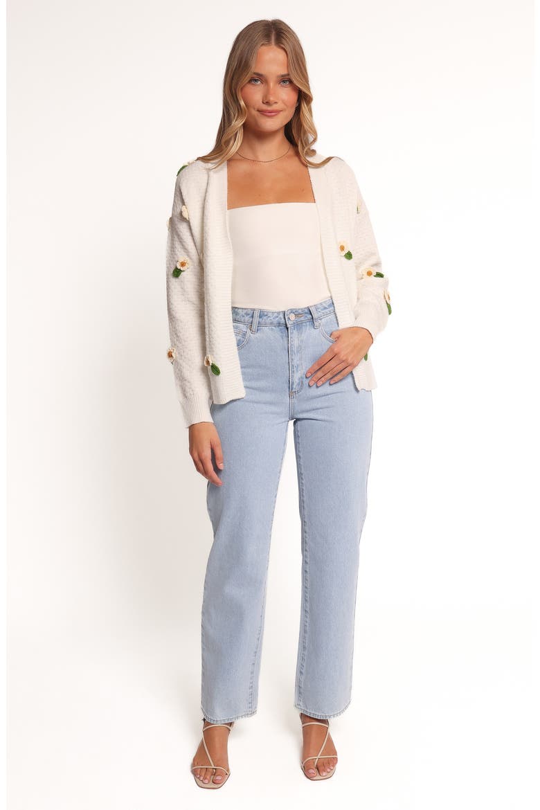 Jazzie Floral Cardigan, Alternate, color, WHITE