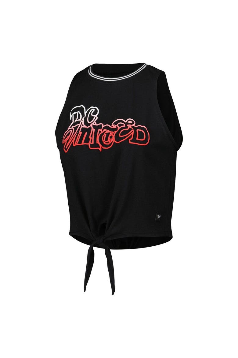 Women's The Wild Collective White D.C. United Twist-Tie Tank Top, Alternate, color, Black