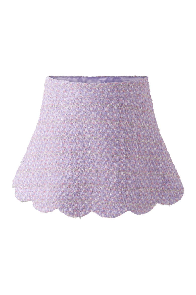 Tweed Scalloped Skirt Set, Alternate, color, Purple