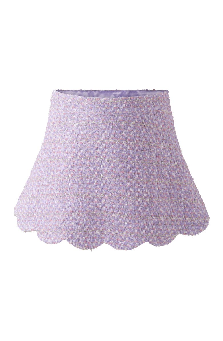 Rachel Riley Tweed Scalloped Skirt Set, Alternate, color, Purple