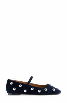 Madewell Greta Stud Embellished Mary Jane Flat