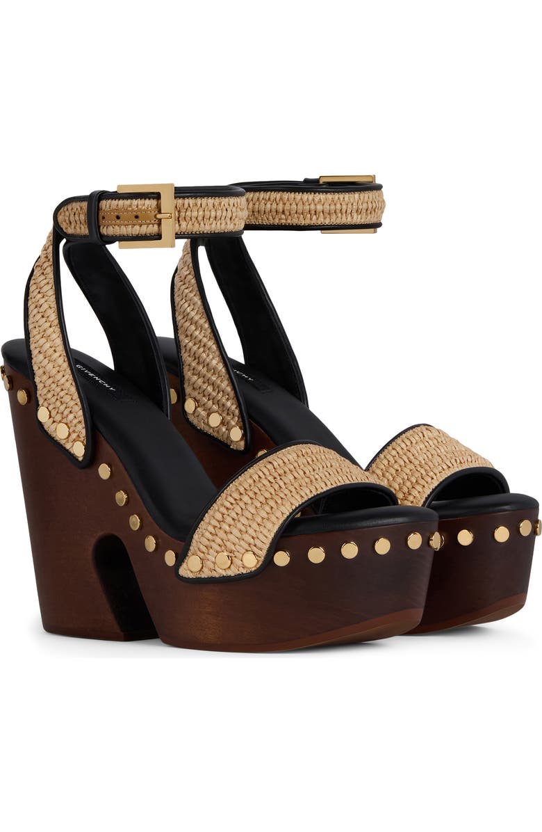 Givenchy Studded Platform Sandal, Alternate, color, Natural