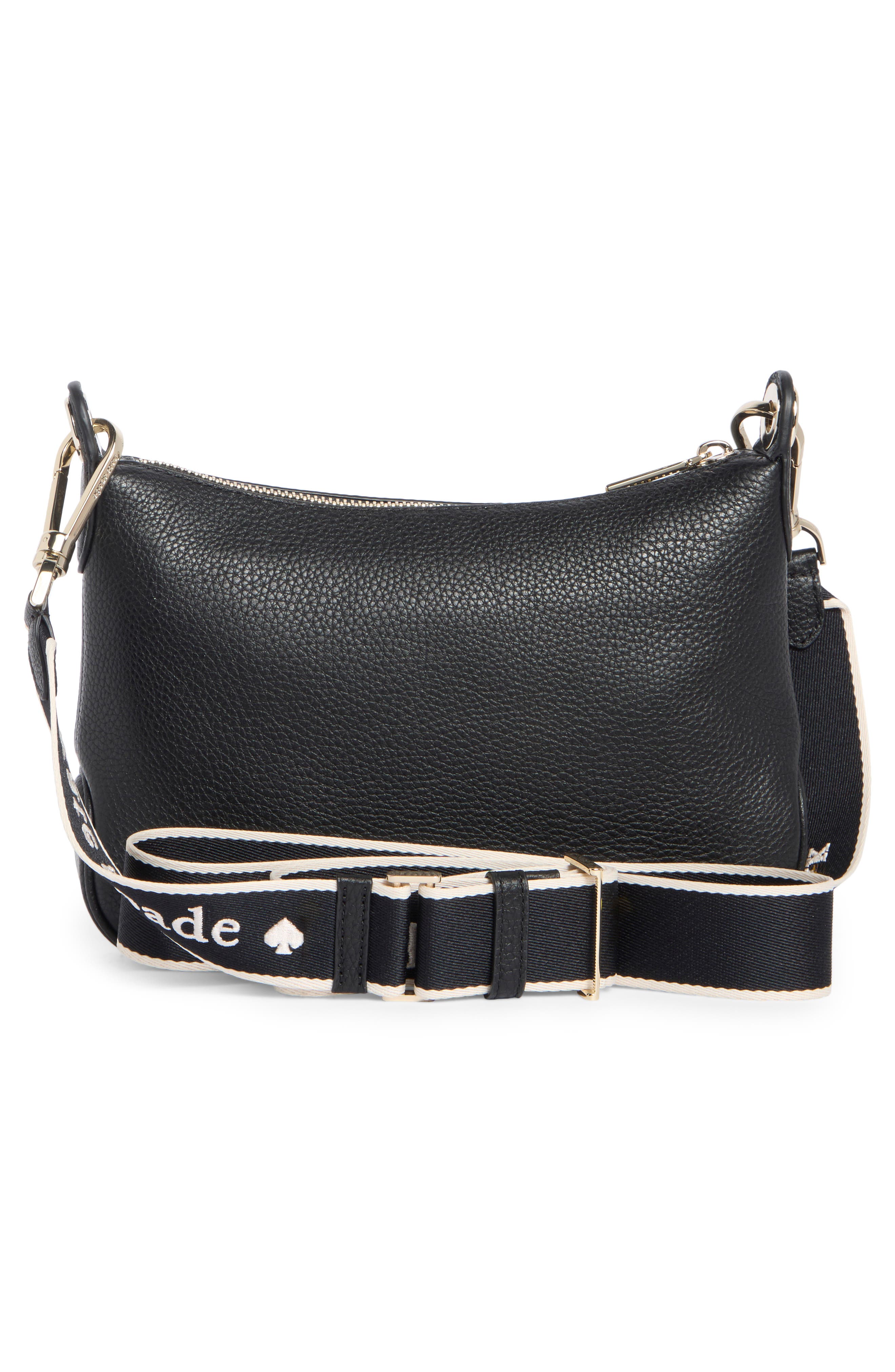 Kate Spade New York rosie logo strap crossbody bag, Alternate, color, Black