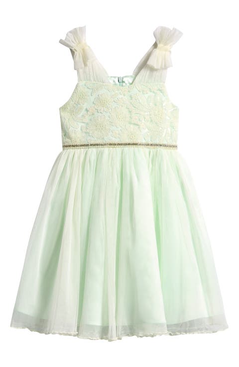 Kids' Ruffle Shoulder Tulle Party Dress (Toddler & Little Kid)
