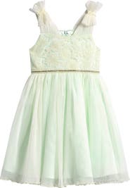 Iris & Ivy Kids' Ruffle Shoulder Tulle Party Dress