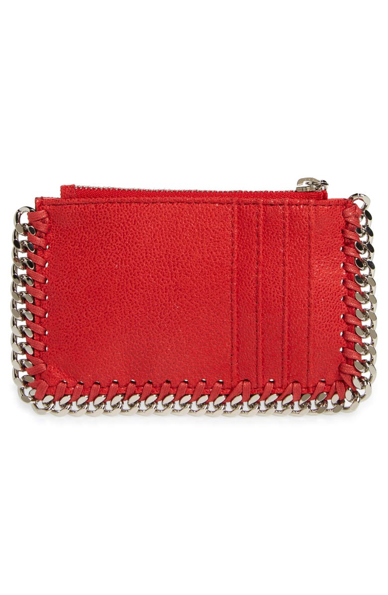 Stella McCartney Small Falabella Faux Leather Zip Card Case, Alternate, color, 