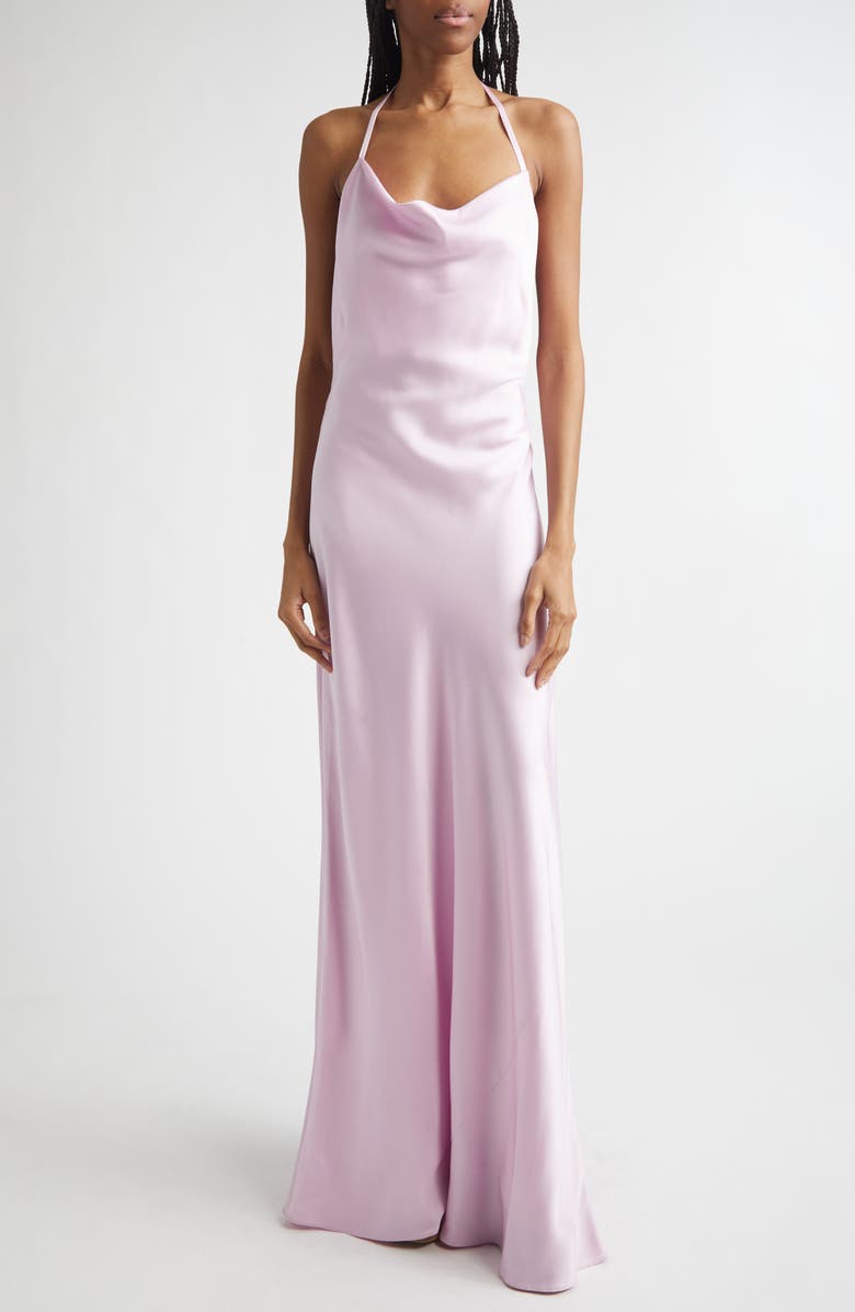 Stella McCartney Crepe Satin Shift Dress, Main, color, Light Orchid