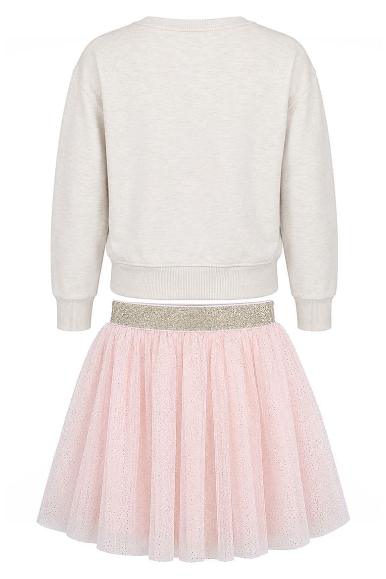 Kids' 2-Piece Bear Sweatshirt and Skirt Set, Alternate, color, OATMEAL/ BLUSH