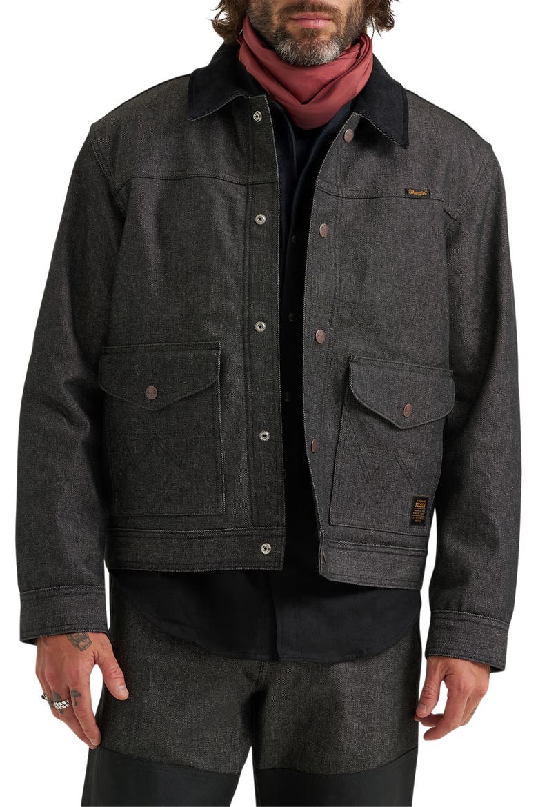 Filson X Wrangler Relaxed Fit Denim Work Jacket, Main, color, BLACK