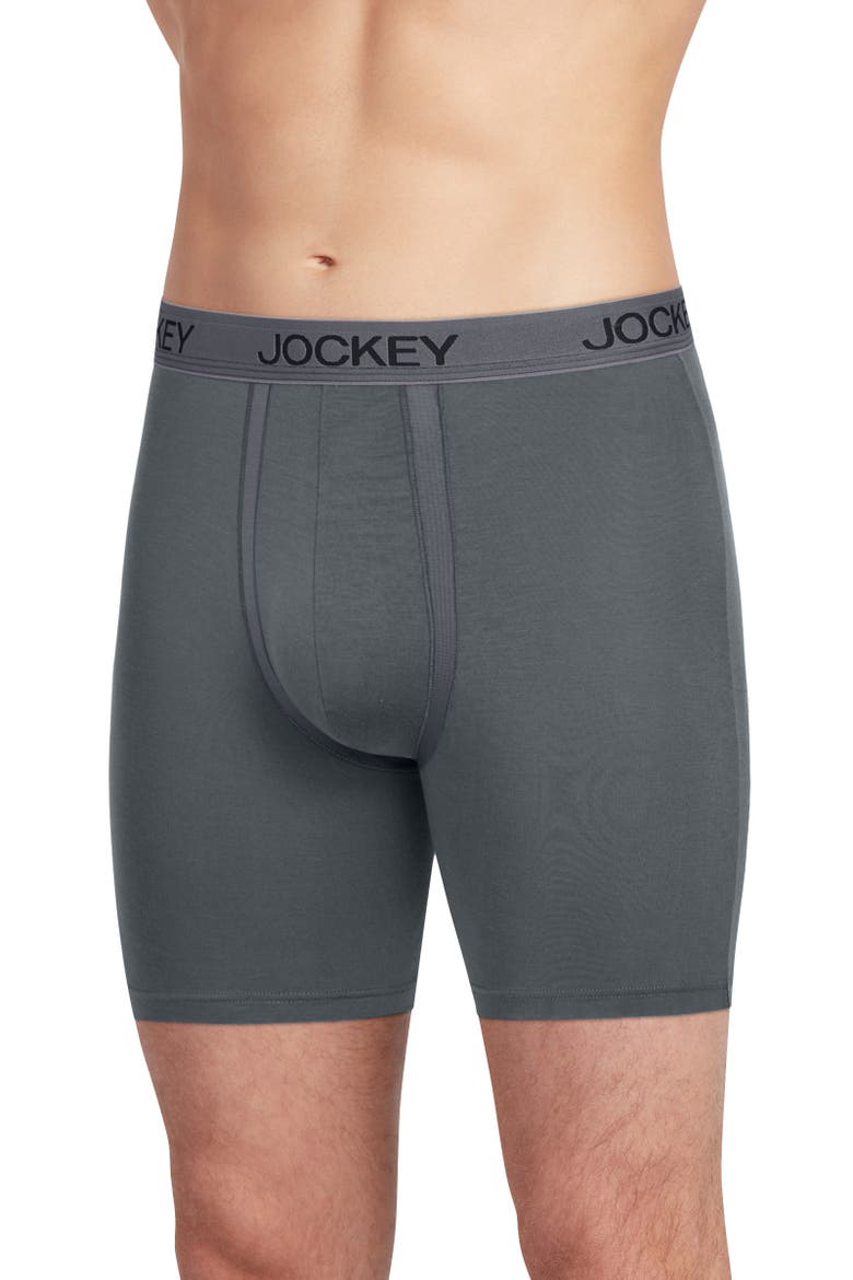 Men's Chafe Proof Pouch Ultra Soft Modal 6" Boxer Brief - 3 Pack, Alternate, color, True Navy/Battleship Grey